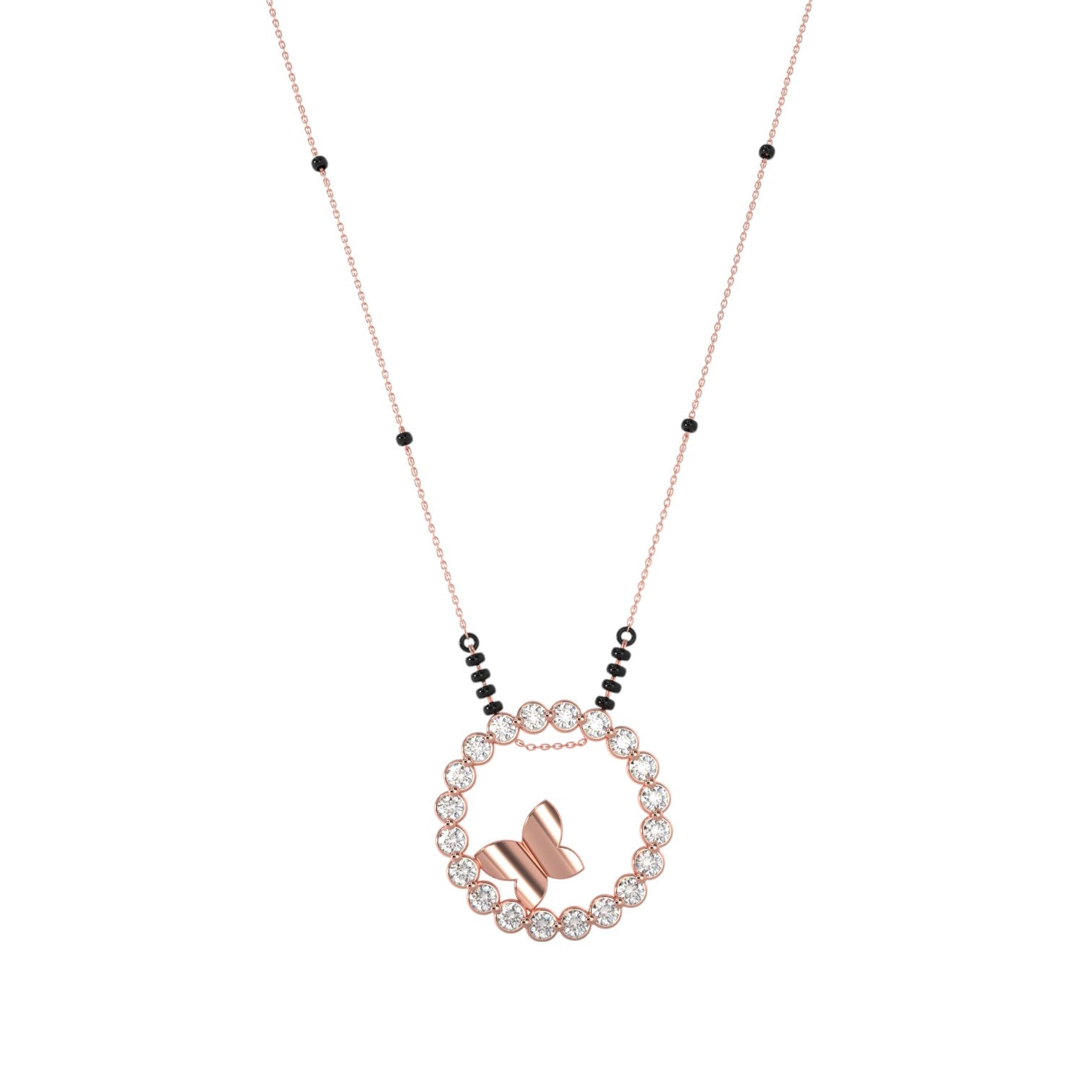 Classic 925 Sterling Silver Butterfly Gold Plated CZ Stone Or Mangalsutra for Women By Kesardeep